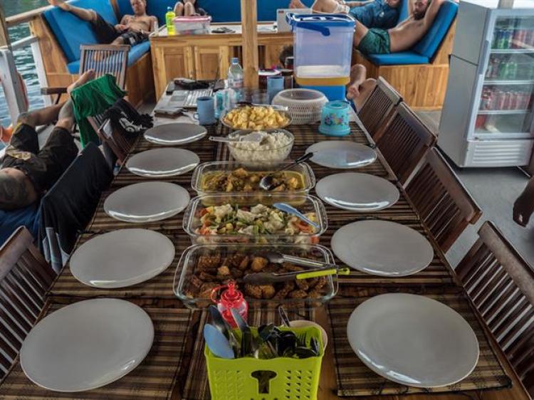 Lunch on Ratu Laut Liveaboard